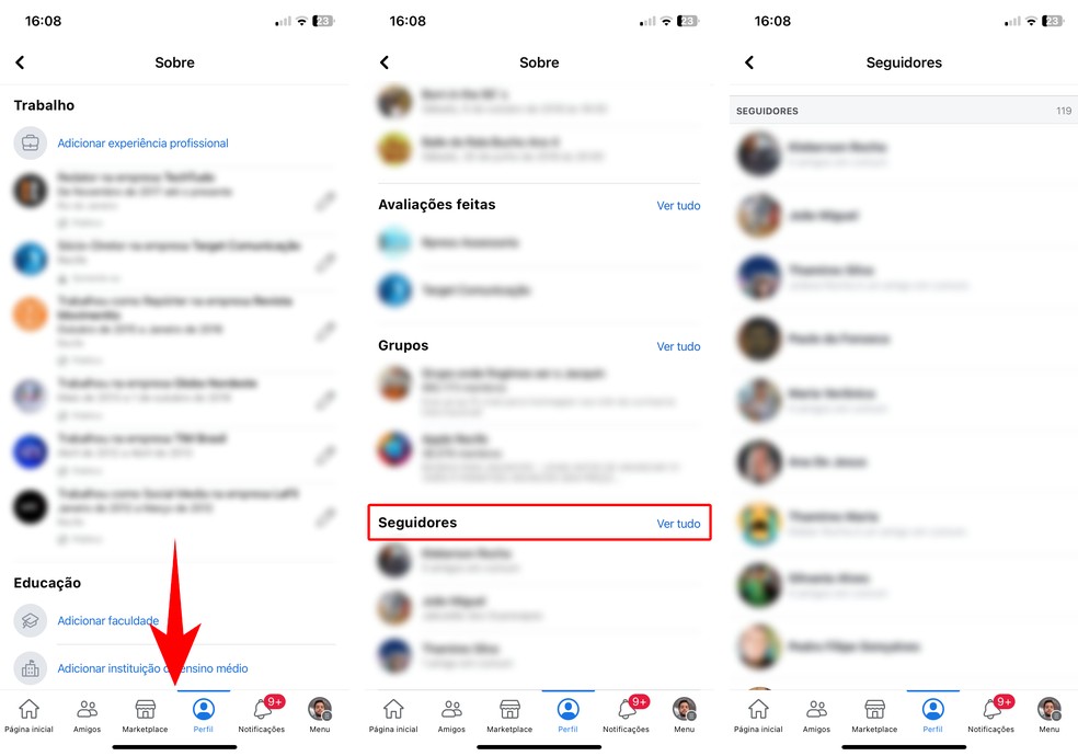 Saiba como ver quem te segue no Facebook pelo celular — Foto: Reprodução/Rodrigo Fernandes