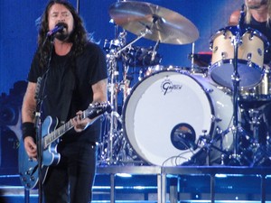 Dave Grohl, líder do Foo Fighters, celebra os 20 anos da banda em turnê pelo Brasil (Foto: Thais Pimentel/G1)