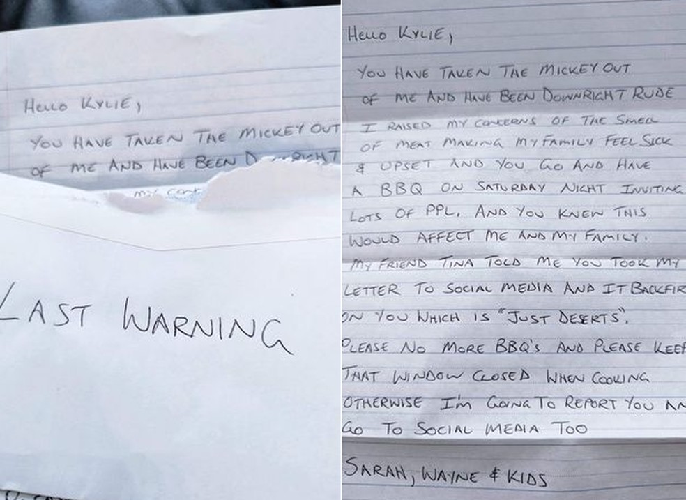 Bilhete de família vegana viraliza nas redes sociais  — Foto: Reprodução Mirror 