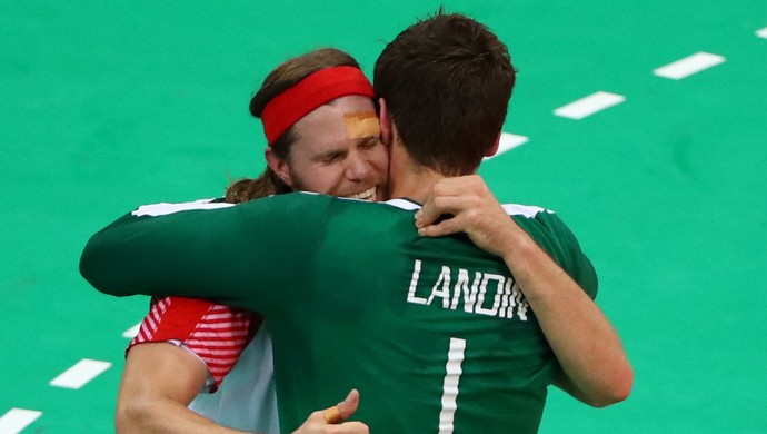 Dinamarca x França Handebol Olimpíada festa do ouro Hansen (Foto: Cris Helgren/Reuters)
