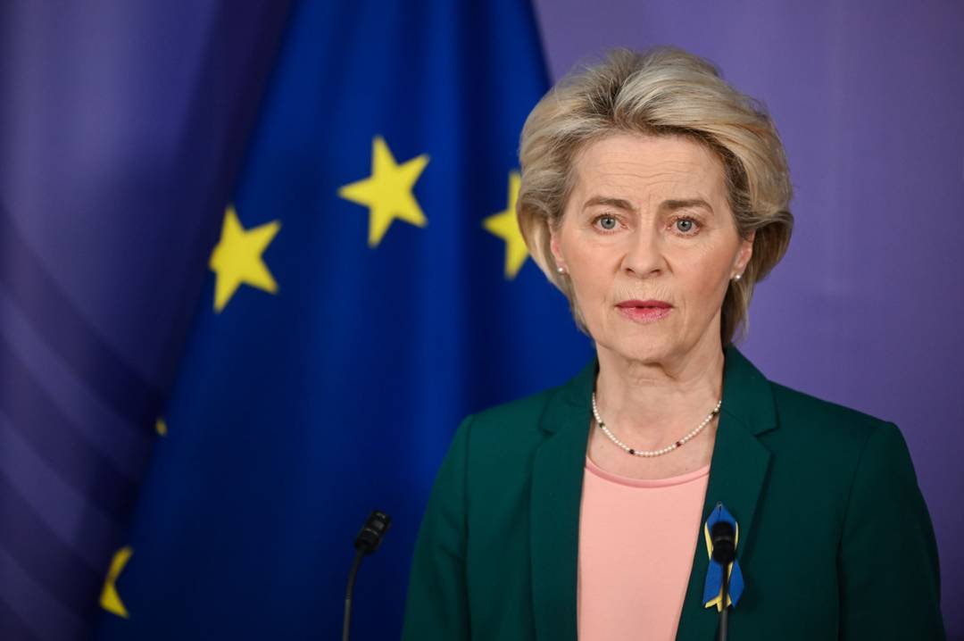Presidente da Comissão Europeia, Ursula von der Leyen, durante discurso nesta terça-feira (5)