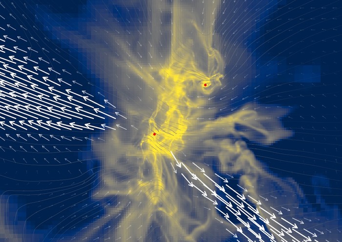 Simulação de estrela binária  (Foto: Jørgensen, Kuruwita et al.)