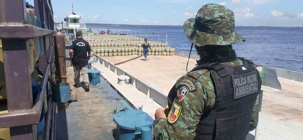 Responsável pela carga não tinha autorização para transportar produtor perigosos em Manaus — Foto: Divulgação