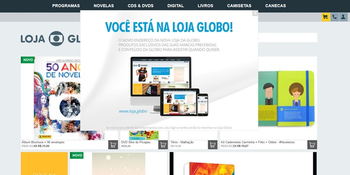 Loja Globo é lançada com domínio personalizado (Foto: Reprodução/Barbara Mannara)