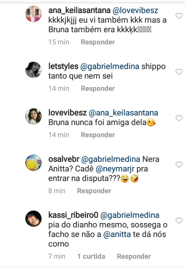 Gabriel Medina elogia Giovanna Lancellotti e fãs brincam (Foto: Reprodução Instagram)