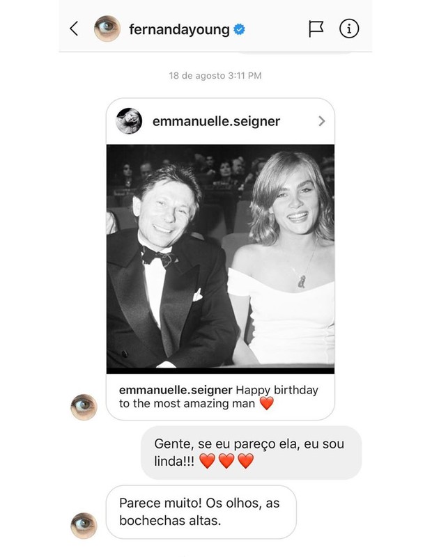 Fernanda Nobre mostra troca de mensagens com Fernanda Young (Foto: Reprodução/Instagram)