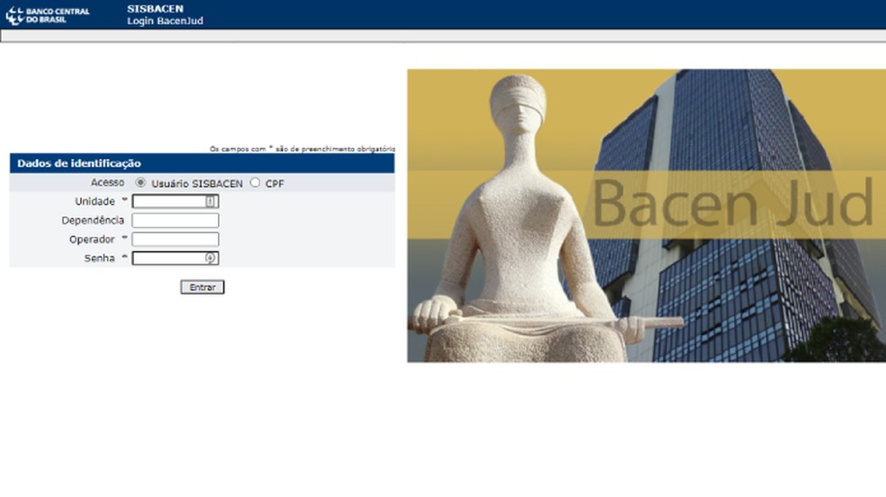 Apenas juízes e servidores autorizados podem acessar o BacenJud — Foto: Reprodução/Paulo Alves