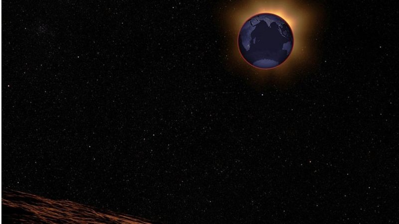 No auge do fenômeno, Lua terá mais de 97% de sua superfície coberta pela sombra da Terra e ganhará uma aparência avermelhada (Foto: NASA via BBC NEws)