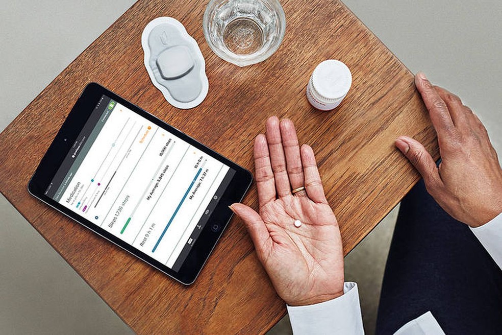 Sensor em pílula envia dados para aplicativo com informações sobre uso (Foto: Proteus Digital Health)