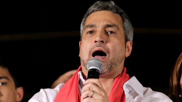 BBC: Mario Abdo Benítez, do Partido Colorado, foi eleito presidente do Paraguai em 2018 (Foto: REUTERS VIA BBC)