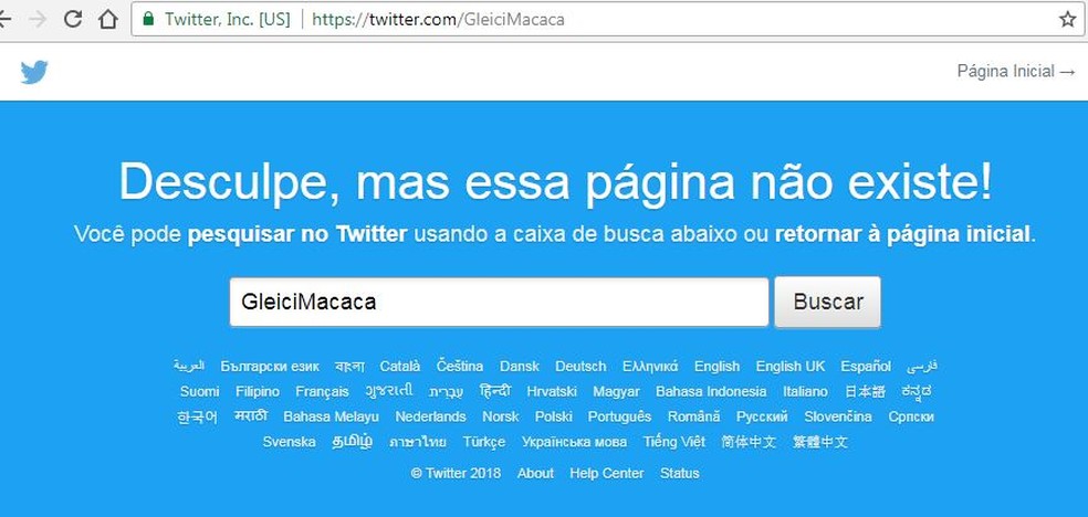 Após denúncias, perfil foi retirado do Twitter (Foto: Reprodução/Twitter)