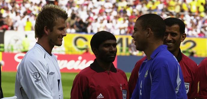Beckham e Ronaldo na Copa do Mundo 2002 (Foto: Getty Images)