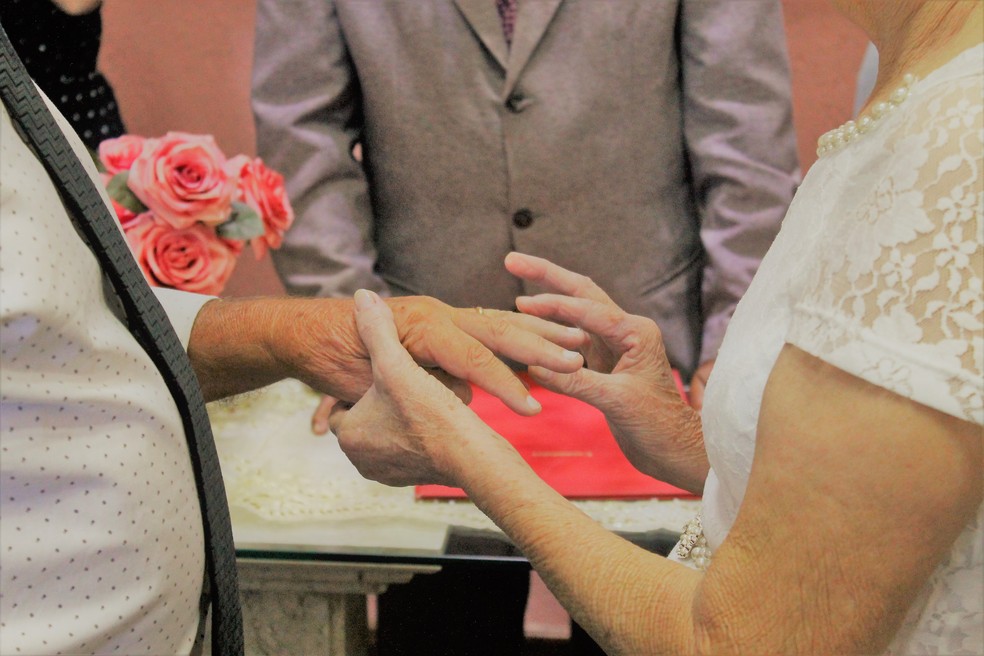 Casamento é o segundo Vitório e o terceiro de Neusa, que mora em Votorantim — Foto: Arquivo pessoal/Thais Corrêa