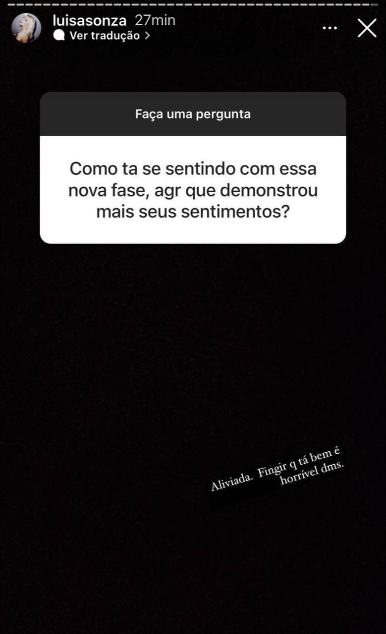 Luísa Sonza responde pergunta dos fãs (Foto: Reprodução / Instagram)