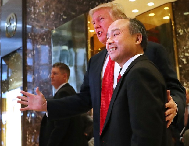 Donald Trump e Masayoshi Son (Foto: reprodução)