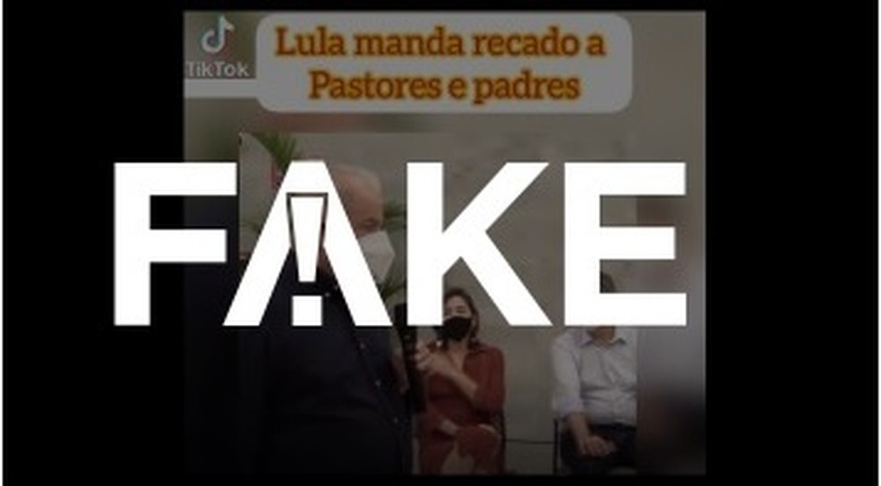 É #FAKE que Lula ameaçou padres e pastores durante discurso em Natal — Foto: Reprodução