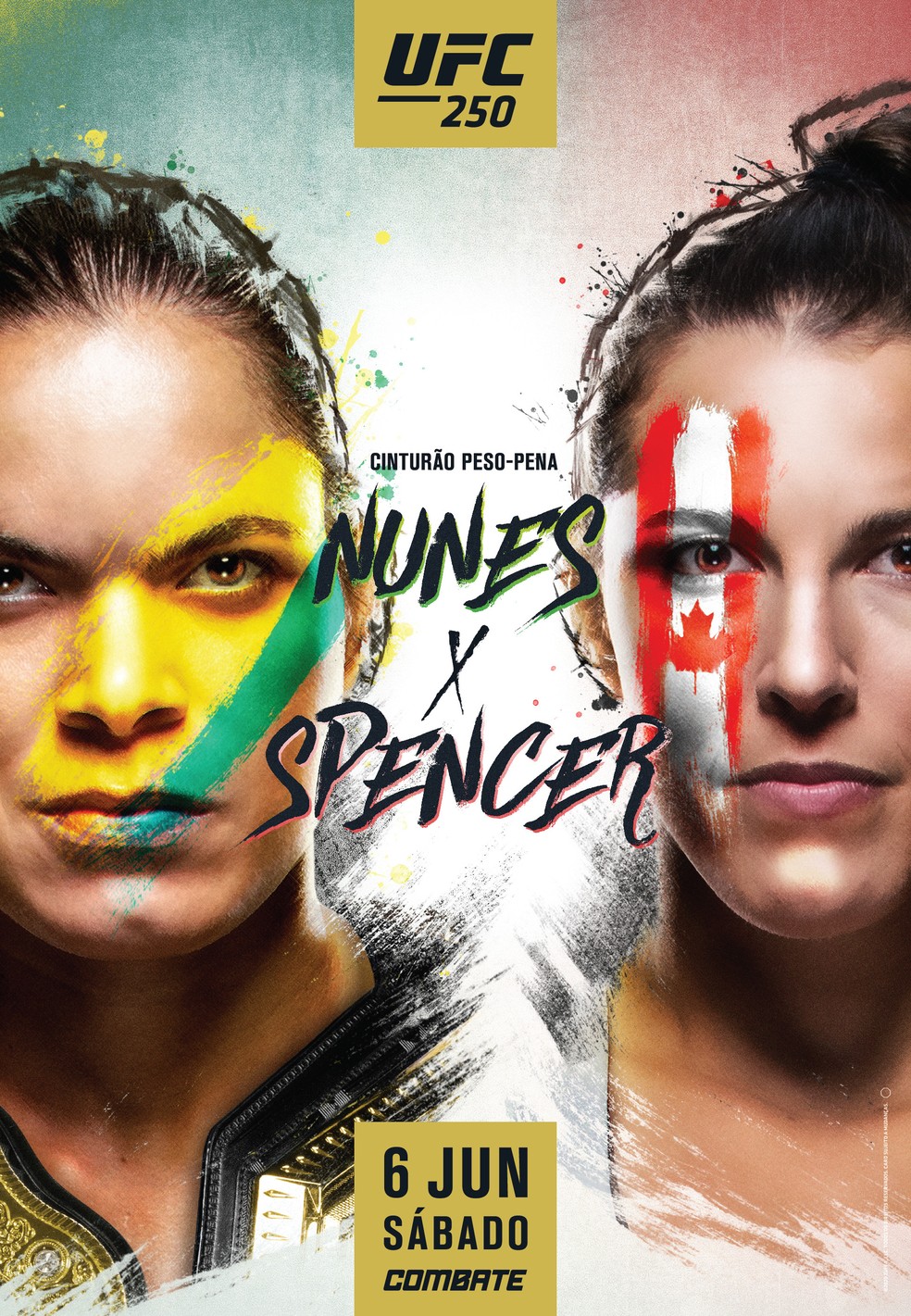 O pôster do UFC 250, com Amanda Nunes x Felicia Spencer — Foto: Reprodução/Twitter