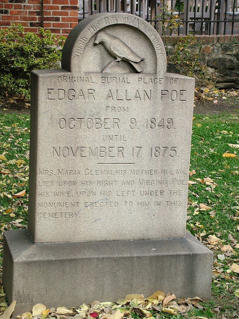 Túmulo de Edgar Allan Poe (Foto: Wikimedia Commons)