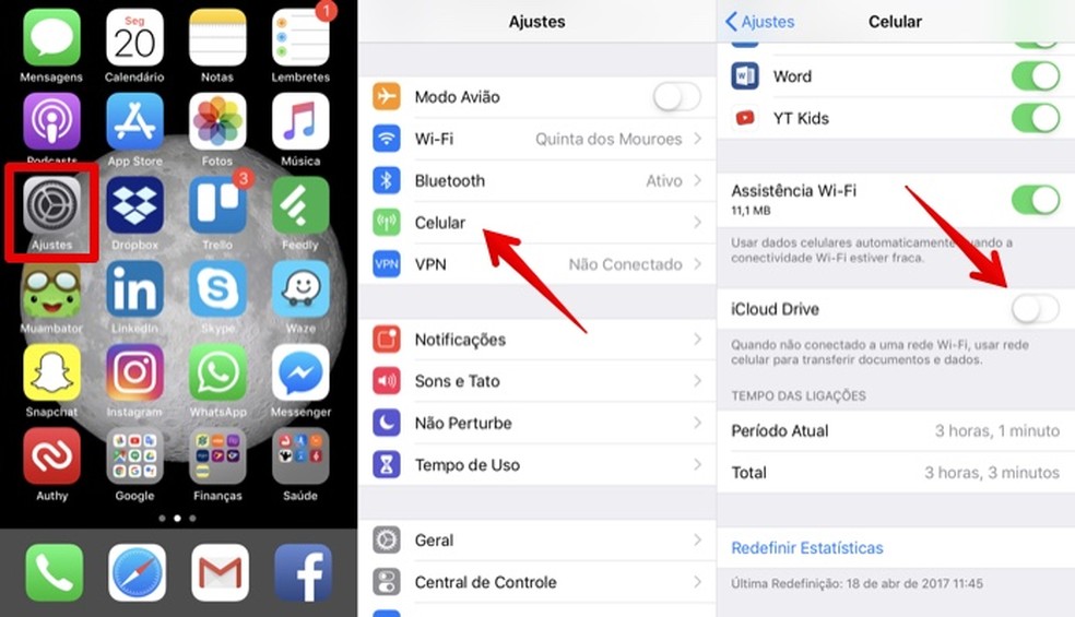 Configurando backup do iCloud Drive (Foto: Reprodução/Helito Bijora)