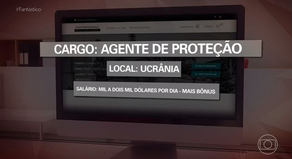 Sites prometem sal&aacute;rios altos para agentes de prote&ccedil;&atilde;o na Ucr&acirc;nia, mas a realidade &eacute; bem diferente &mdash; Foto: Reprodu&ccedil;&atilde;o do Fant&aacute;stico