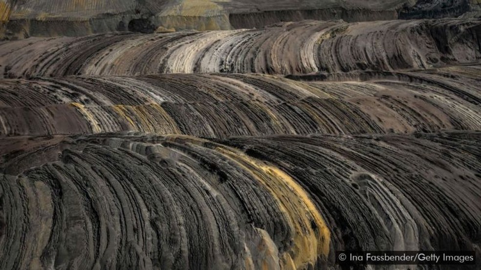  Mina de linhito (tipo de carvão) a céu aberto de Garzweiler em Juechen, na Alemanha. — Foto: Getty Images via BBC