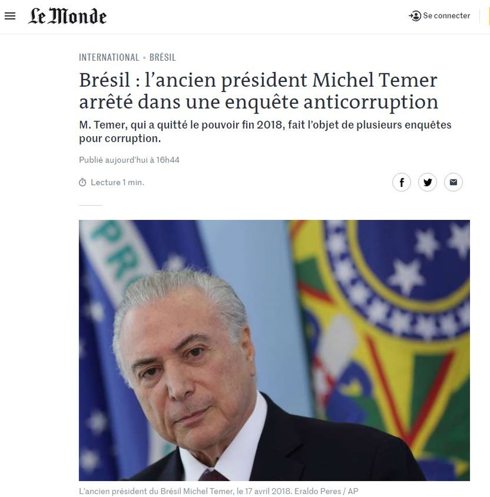 Michel Temer — Foto: Reprodução