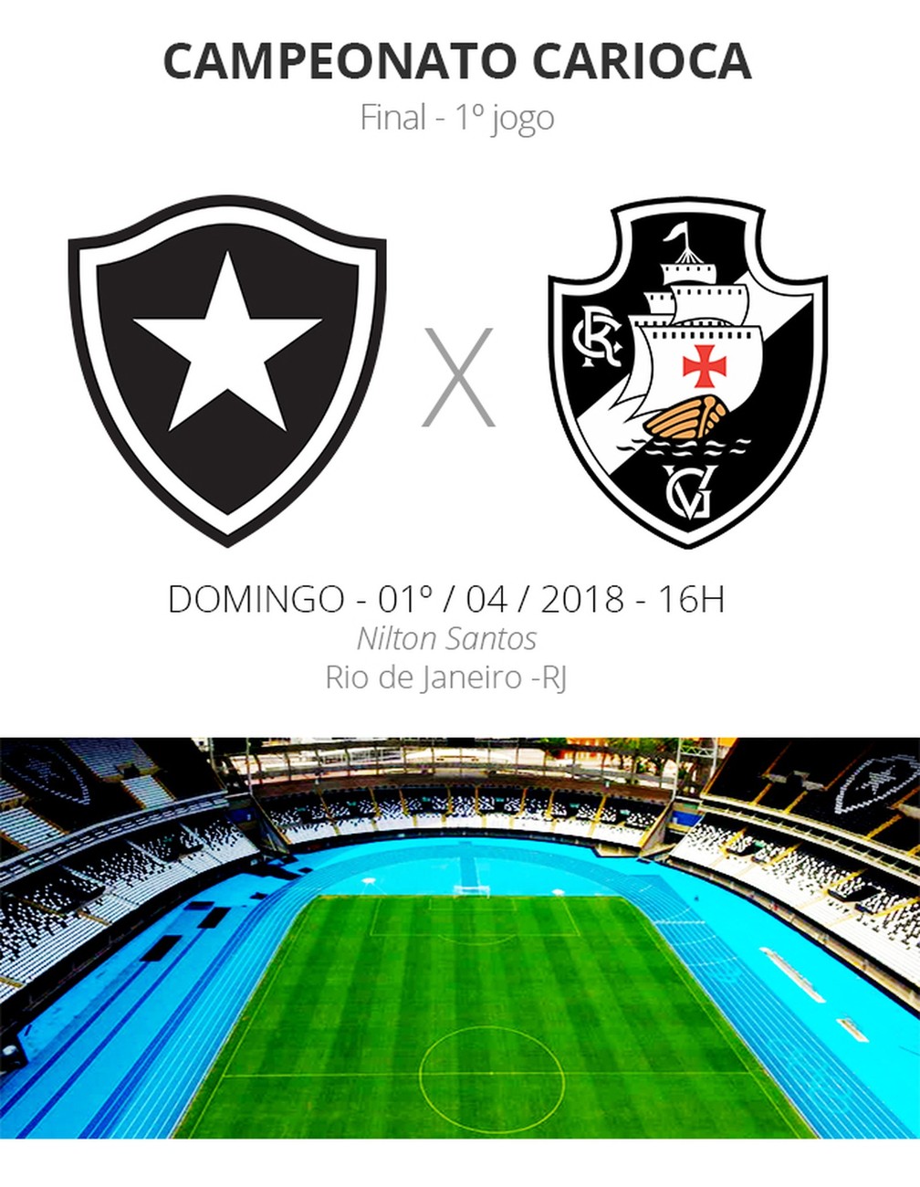 Botafogo e Vasco fazem a primeira final do campeonato carioca (Foto: ReproduÃ§Ã£o / Tv Globo)