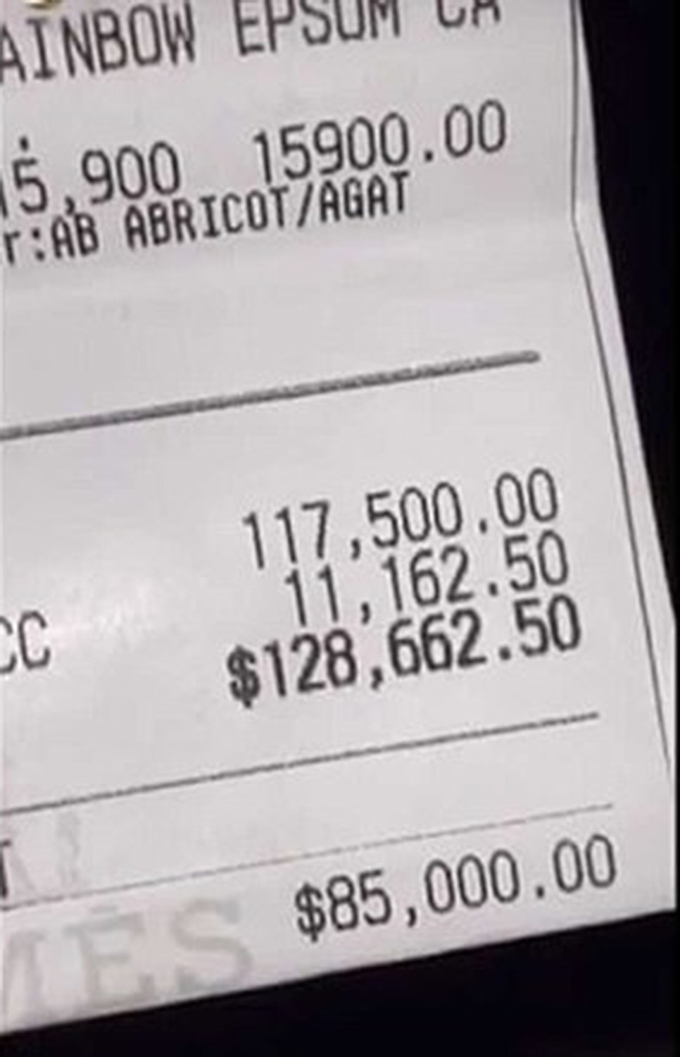 Offset compartilhou recibo de compra de quase US$ 130 mil no seu Instagram (Foto: Reprodução / Instagram)