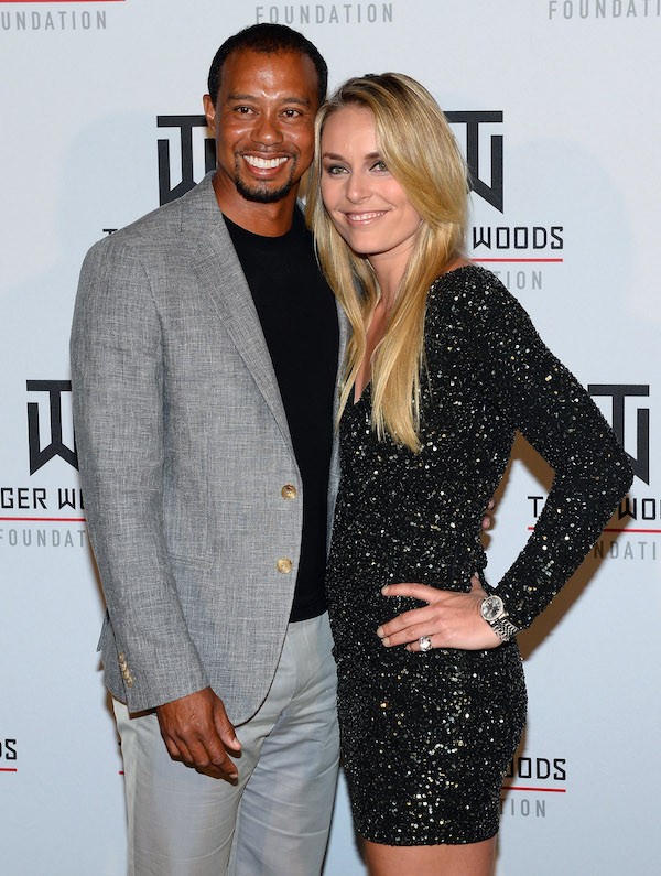 O jogador de golfe Tiger Woods e a ex-namorada, Lindsay Vonn (Foto: Getty Images)