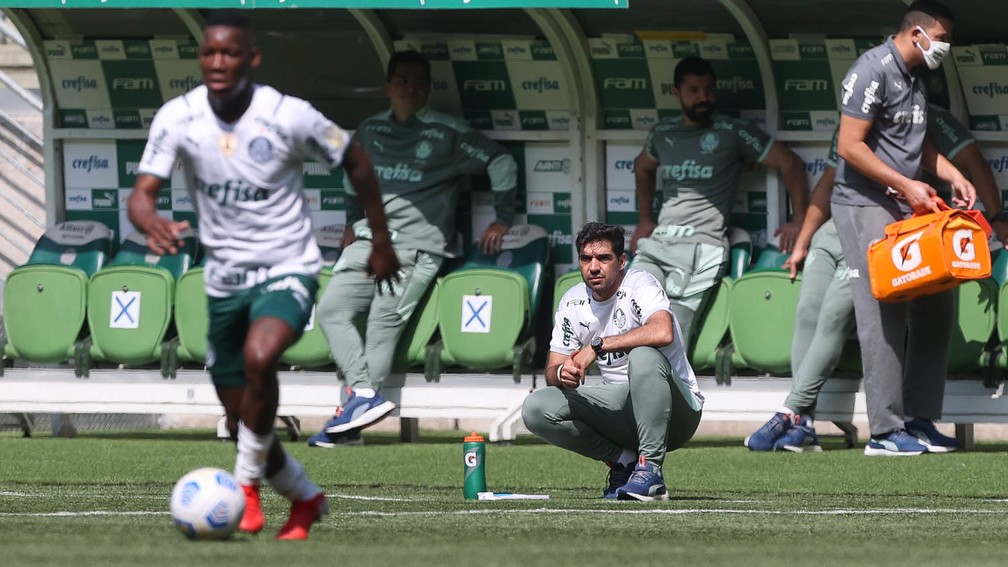 Jogadores do Palmeiras disputam jogo-treino no Allianz Parque — Foto: Cesar Greco