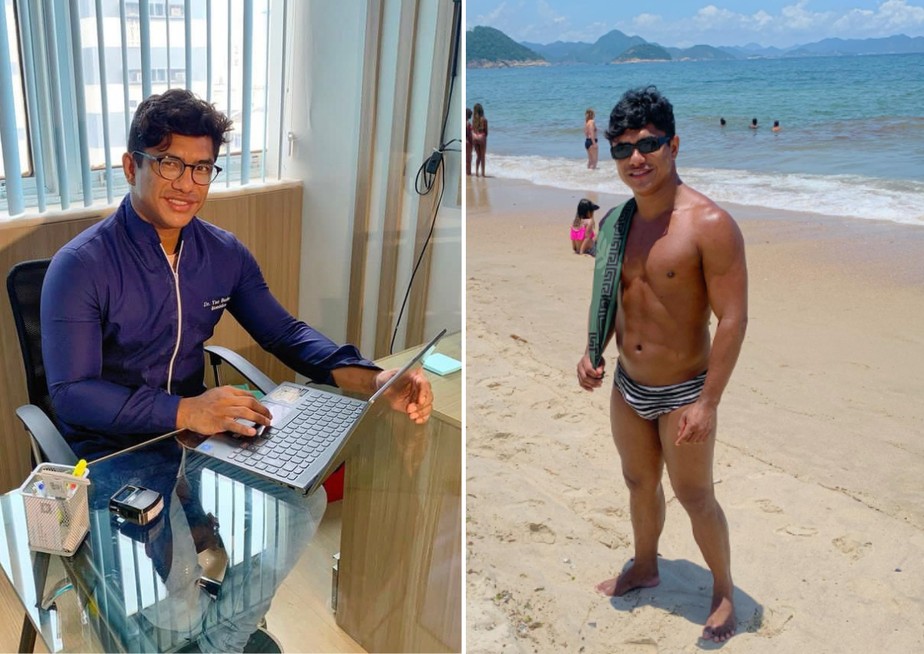 Em seu perfil nas redes sociais, Yan Barbosa Damasceno divulga procedimentos e idas à praia