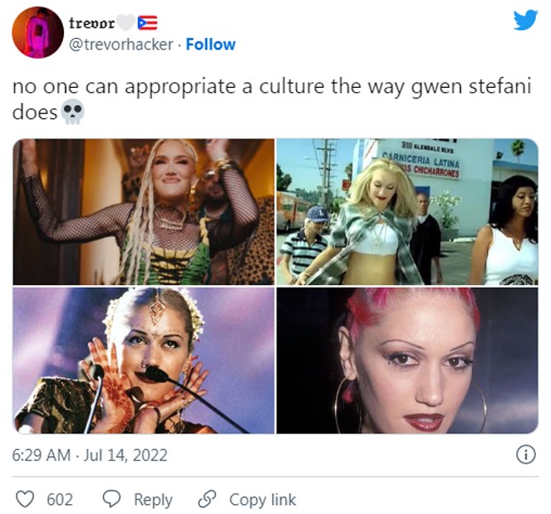 Gwen Stefani causa polêmica por dreadlocks em clipe de Light My Fire (Foto: Reprodução/Twitter)