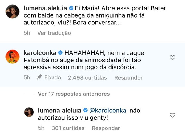 Karol Conká comenta situação na casa do BBB22 (Foto: Reprodução / Instagram )