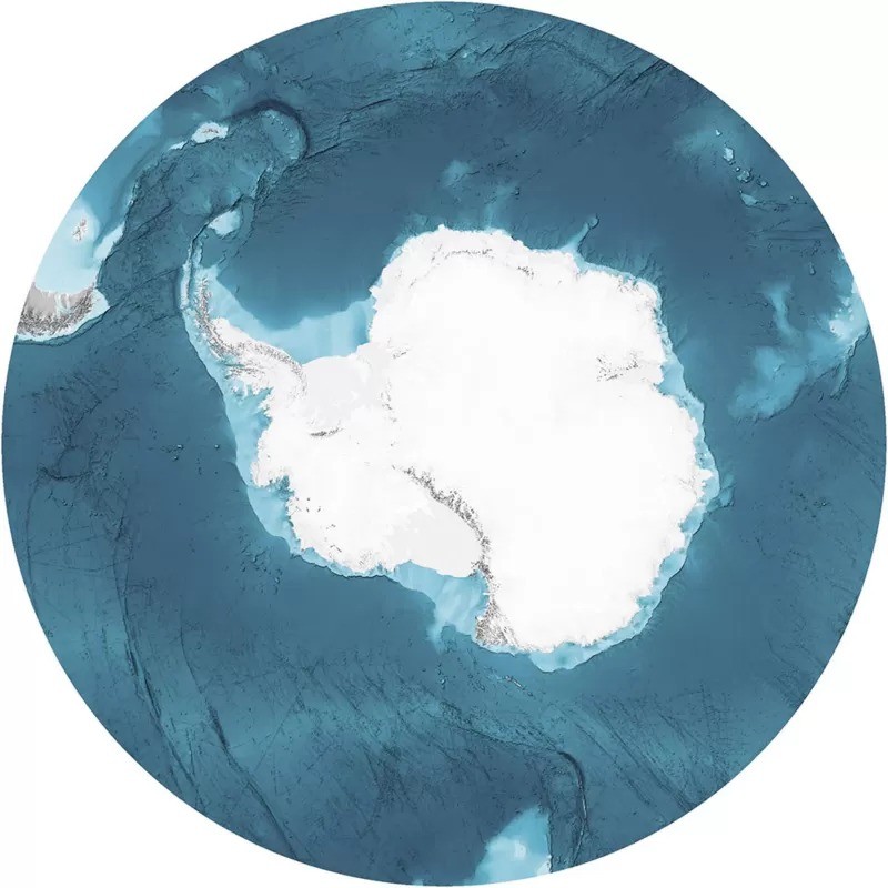 Um novo mapa traça a forma do leito do oceano ao redor da Antártida (Foto: IBCSO/AWI/NIPPON FOUNDATION/SEABED2030 via BBC News)
