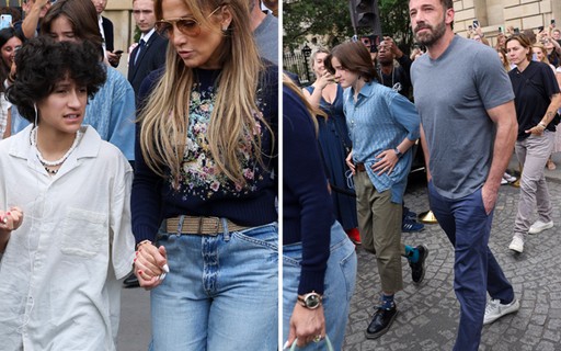 Com bolsa de R$ 375 mil, Jennifer Lopez deixa hotel com filhos e Ben Affleck em Paris