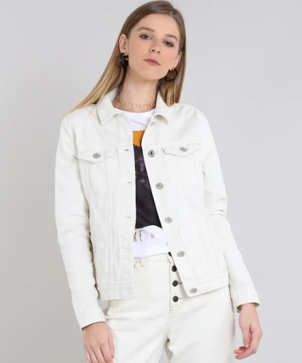 Jaqueta jeans branca C&A, R$129,99 (Foto: Reprodução)