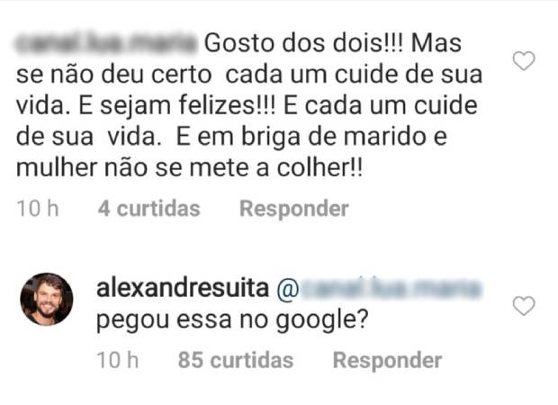 Alexandre Suita ironiza comentário sobre o fim do casamento de Gusttavo Lima e Andressa Suita (Foto: Reprodução/Instagram)