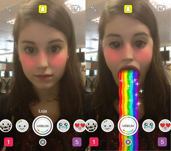 Loja vendia filtros antigos do Snapchat por menos de US$ 1 (Foto: Arte/TechTudo)