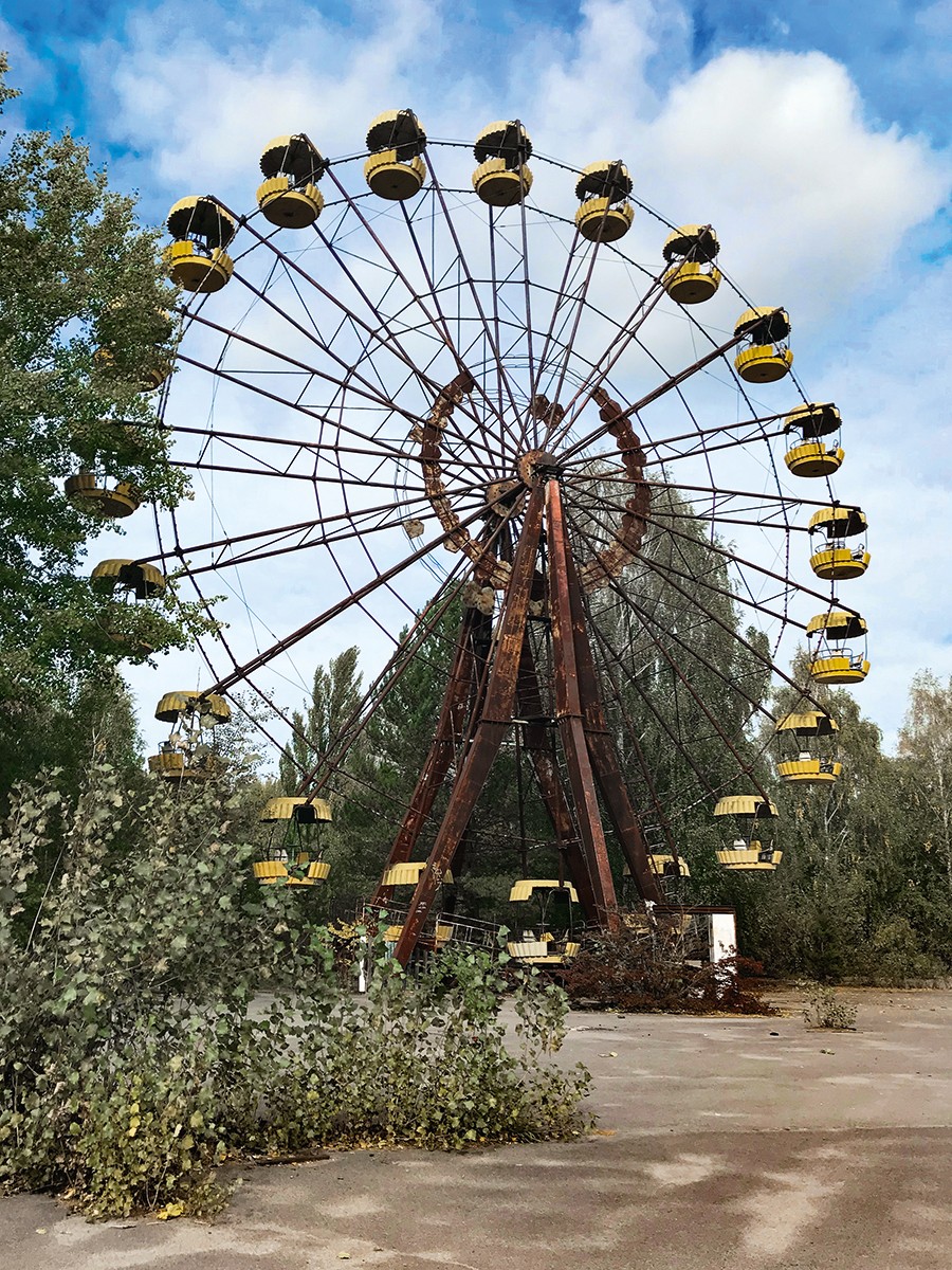 PASSEIO NO PARQUE Um centro de diversões seria inaugurado em Pripyat durante o Dia dos Trabalhadores: a roda-gigante jamais entrou em operação (Foto: Mariana Veiga)