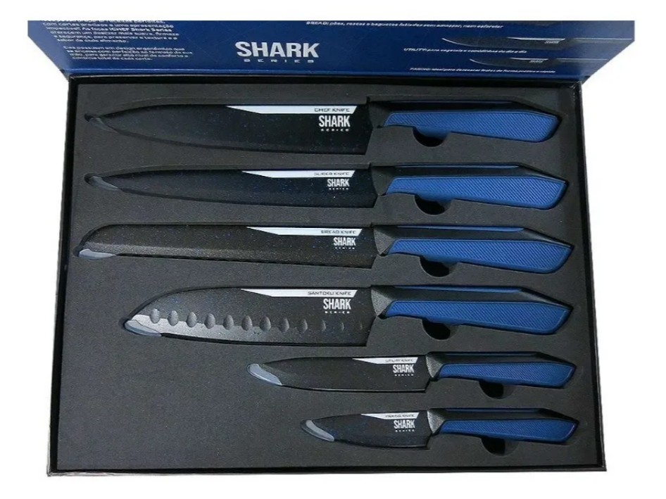 Conjunto de Facas Professional Cut Inox Ichef, Shark Series, (R$ 474,90)* (Foto: Divulgação)
