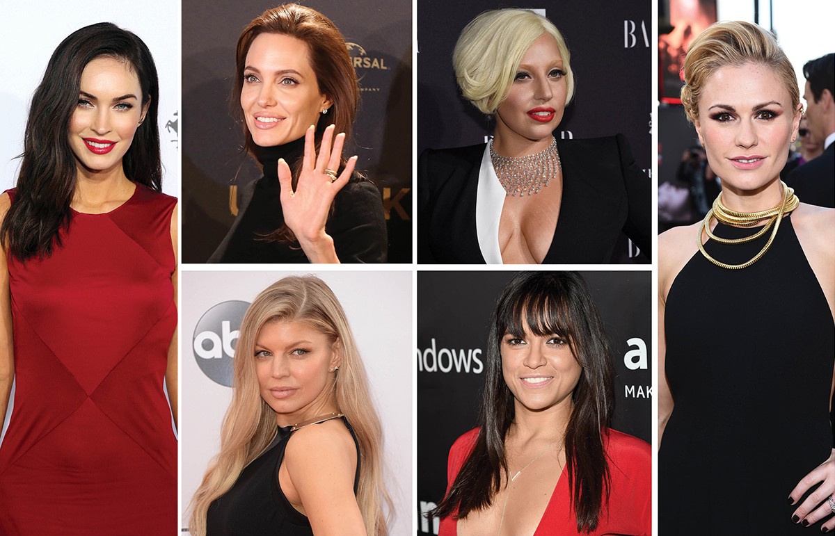 Megan Fox, Angelina Jolie, Fergie, Lady Gaga, Michelle Rodriguez e Anna Paquin estão entre as musas internacionais que assumiram a bissexualidade (Foto: Getty Images)