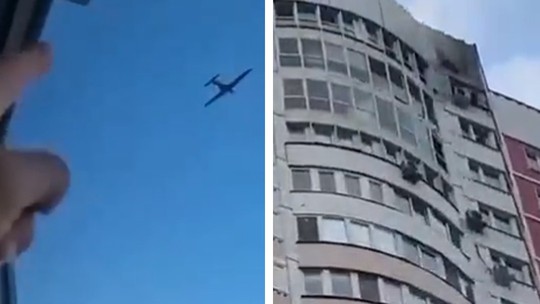 Guerra na Ucrânia: Vídeos mostram raros ataques de drones em Moscou após bombardeios russos em Kiev