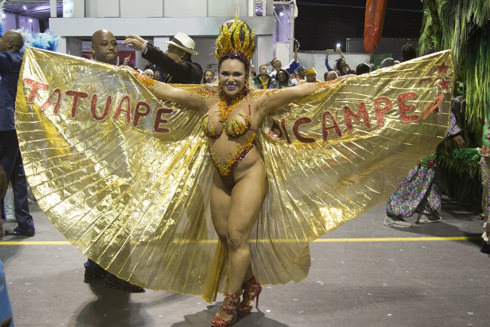 Desfile da Escola de Samba Acadêmicos do Tatuapé (campeã do grupo de especial) (Foto:  CAROLINE HATTY/ASI/ESTADÃO CONTEÚDO)