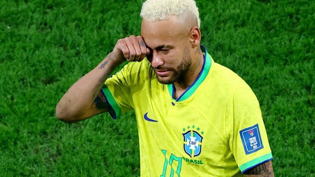 Neymar chorando, Brasil x Croácia