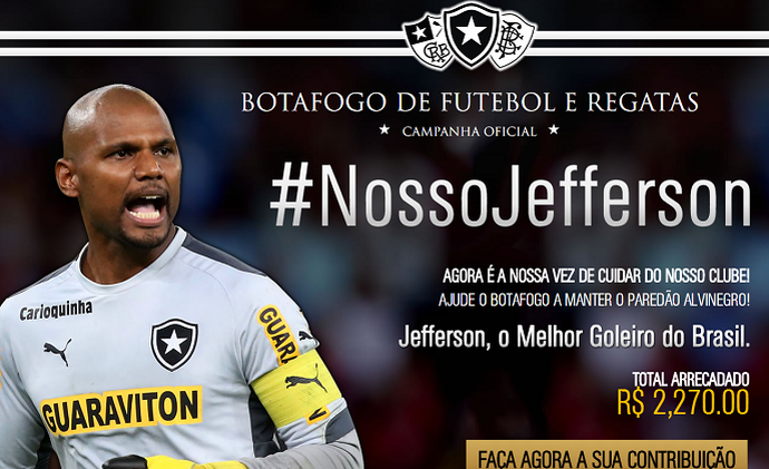 Site de campanha do Botafogo Jefferson (Foto: Reprodução)
