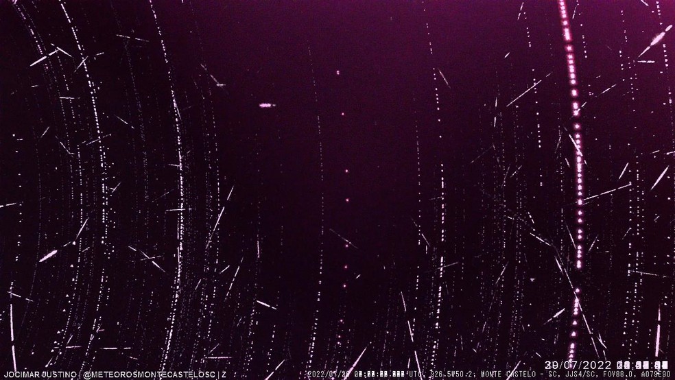 Quantidade de meteoros foi considerada um recorde na estação de monitoramento — Foto: Jocimar Justino/ Divulgação 