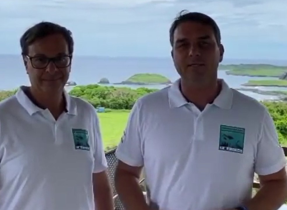 Gilson Machado Neto mencionou a possibilidade durante vídeo gravado com Flávio Bolsonaro durante visita a Noronha — Foto: Reprodução/Redes sociais