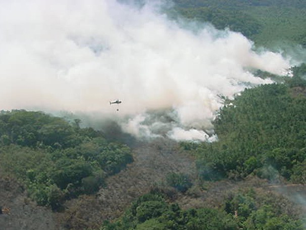 Na época sem chuvas, as queimadas se espalham com mais velocidade para o parque (Foto: Divulgação/ Rafael Puglia Neto)