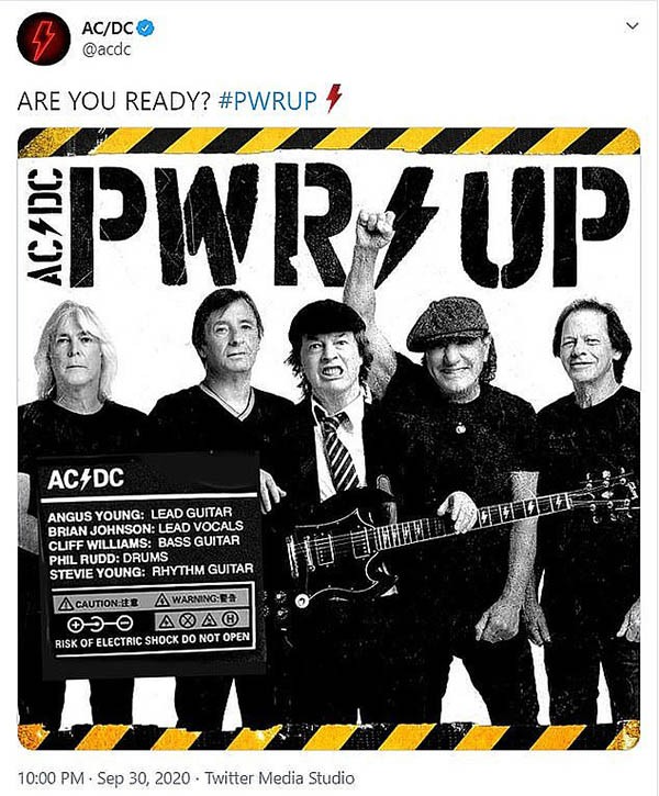 Novo álbum do AC/DC (Foto: Twitter)