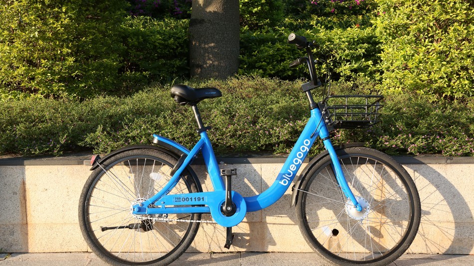 Bicicleta da Bluegogo, empresa chinesa de compartilhamento de bikes (Foto: Reprodução/Mashable)